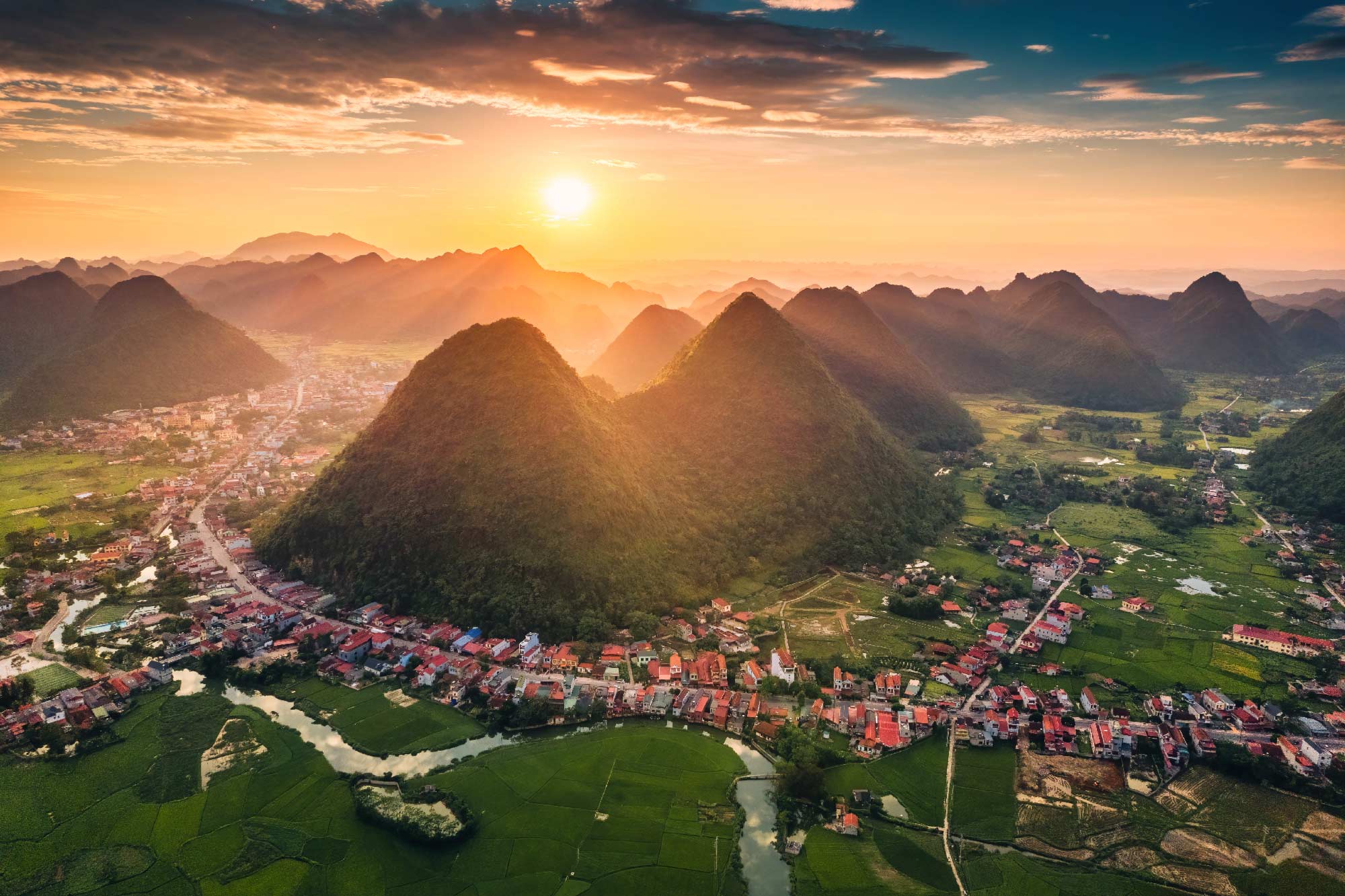 Yangsho con atardecer